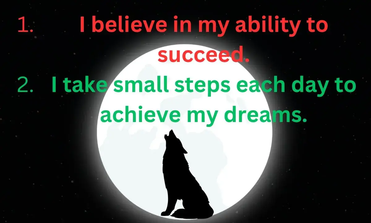 I believe in my ability to succeed.

I take small steps each day to achieve my dreams.